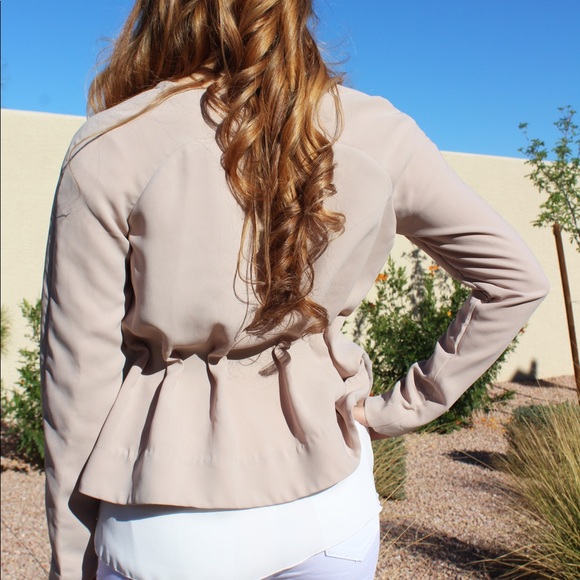Beige Peplum Blazer - Picture 5 of 8